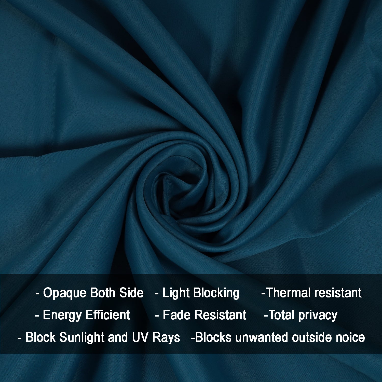 Fort Essential - Twist Tap Top Solid Blackout Curtain (Blue)-3