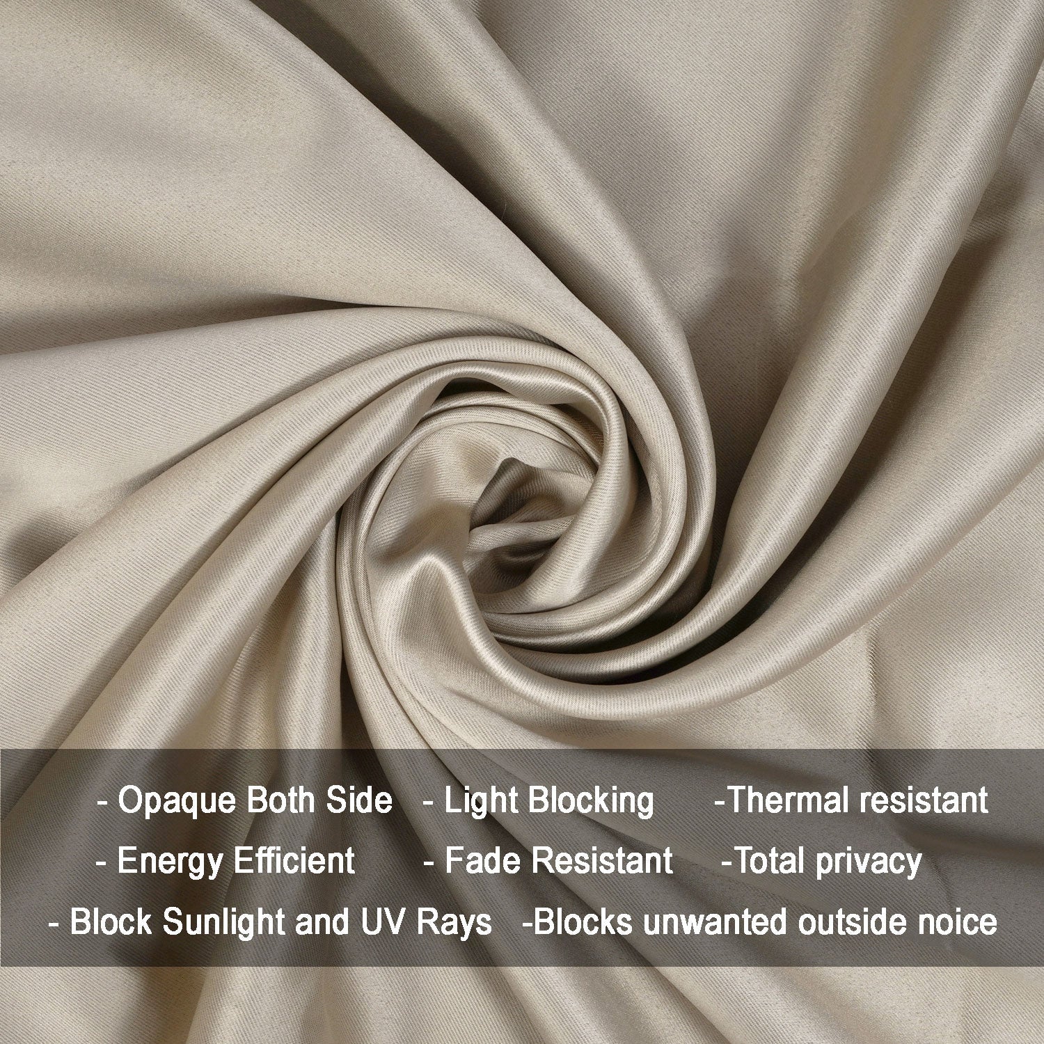 Fort Essential - Back Tab Blackout Curtain (Beige)-3