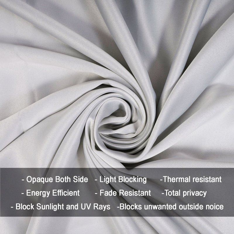 Fort Essential - Back Tab Blackout Curtain (Greyish White)-3