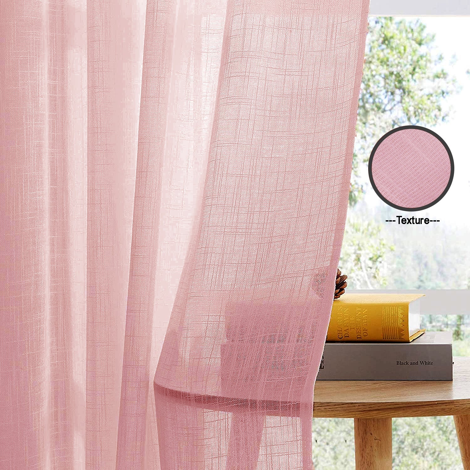 Fort Absolute - Pink Loop Sheer Curtain-3