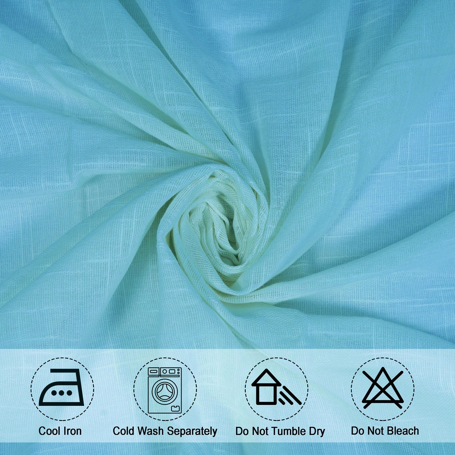 Fort Absolute - Back Tab Solid Sheer Curtain (Celeste)-6
