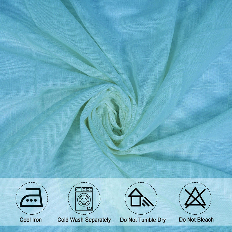 Fort Absolute - Back Tab Solid Sheer Curtain (Celeste)-6