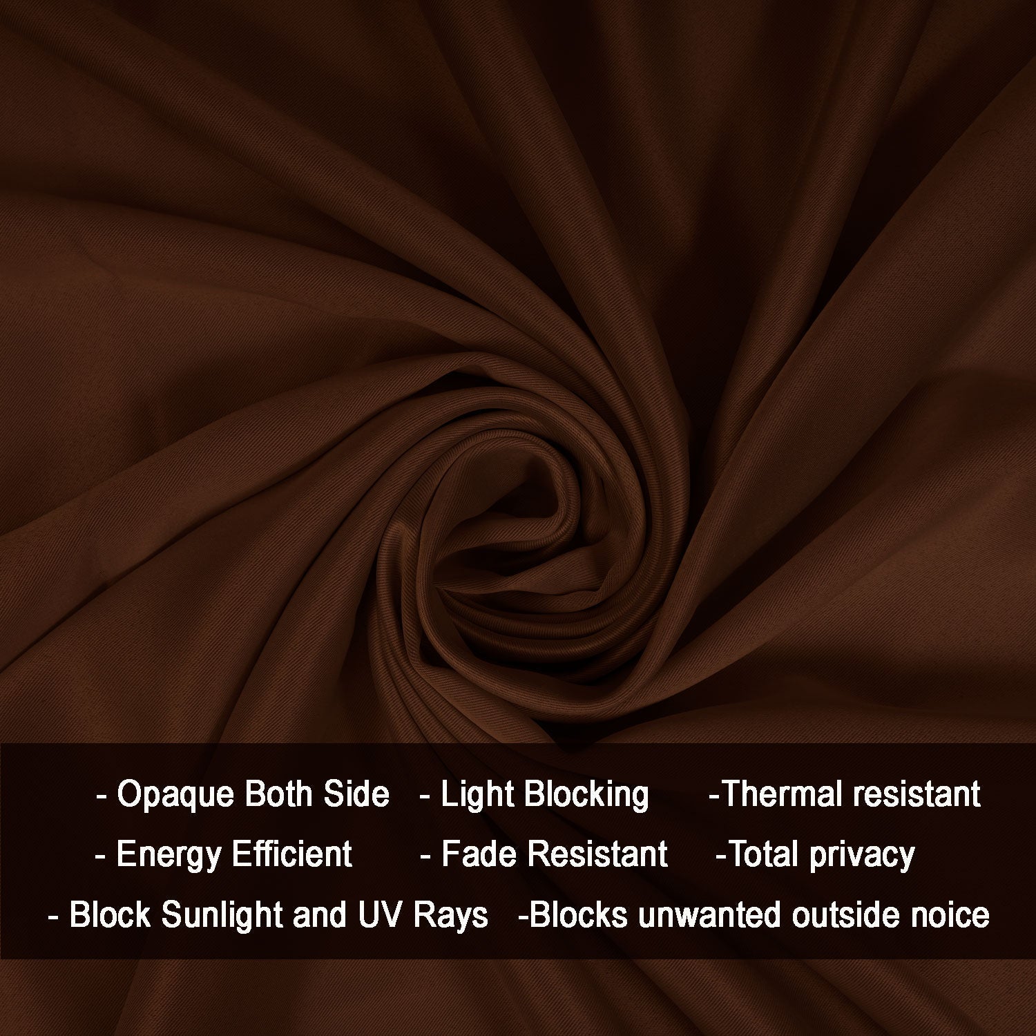 Fort Essential - Twist Tap Top Solid Blackout Curtain (Brown)-4