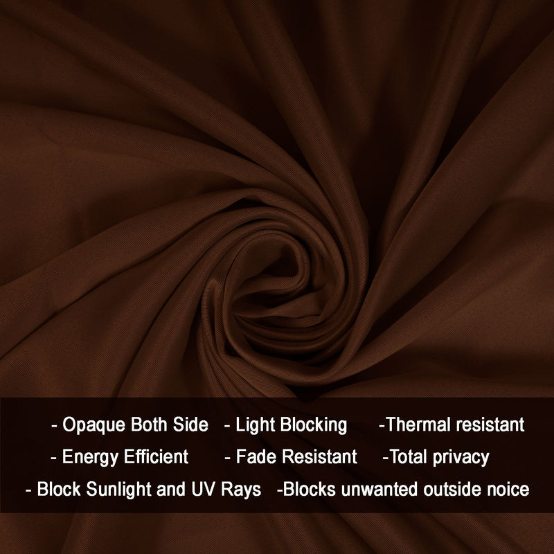 Fort Essential - Twist Tap Top Solid Blackout Curtain (Brown)-4