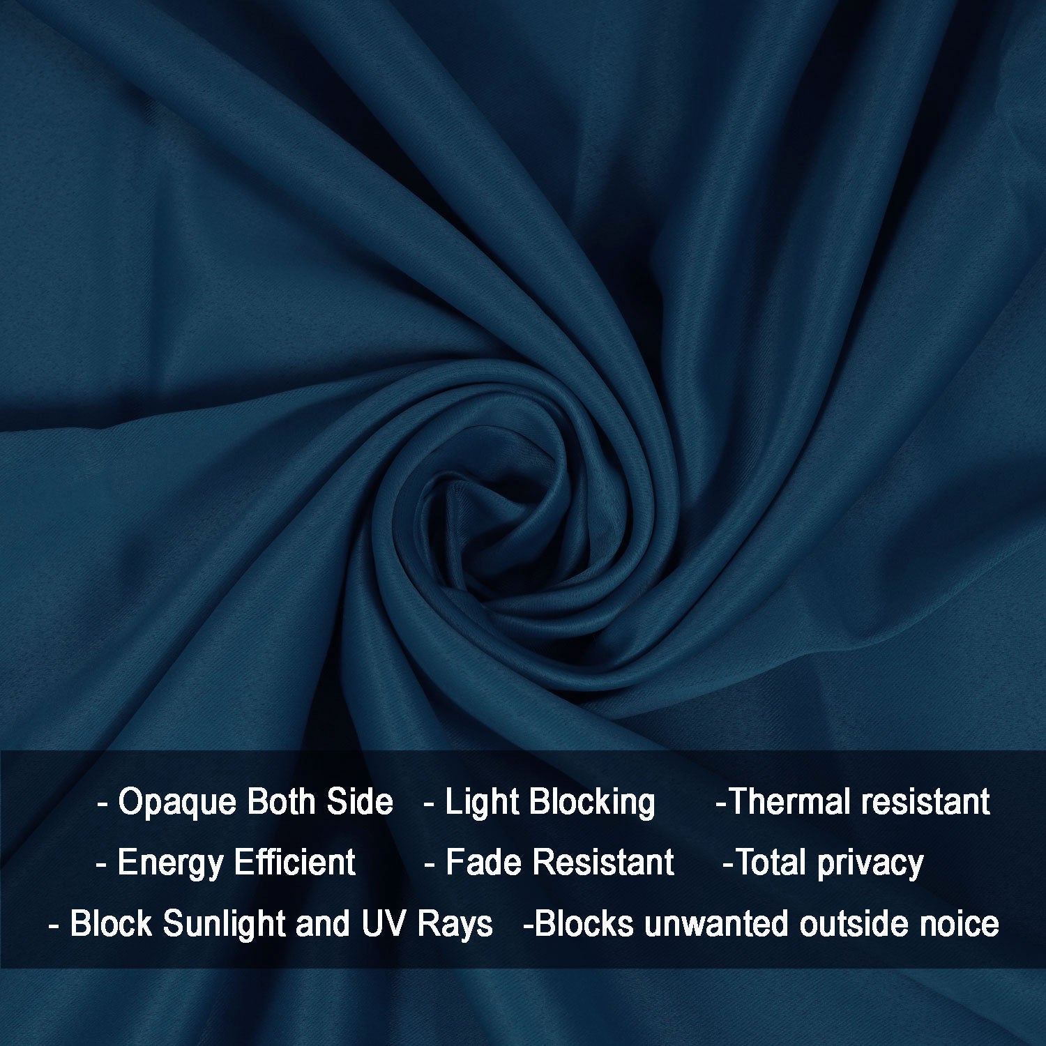 Fort Essential - Rod Pocket Blackout Curtain (Blue)-4