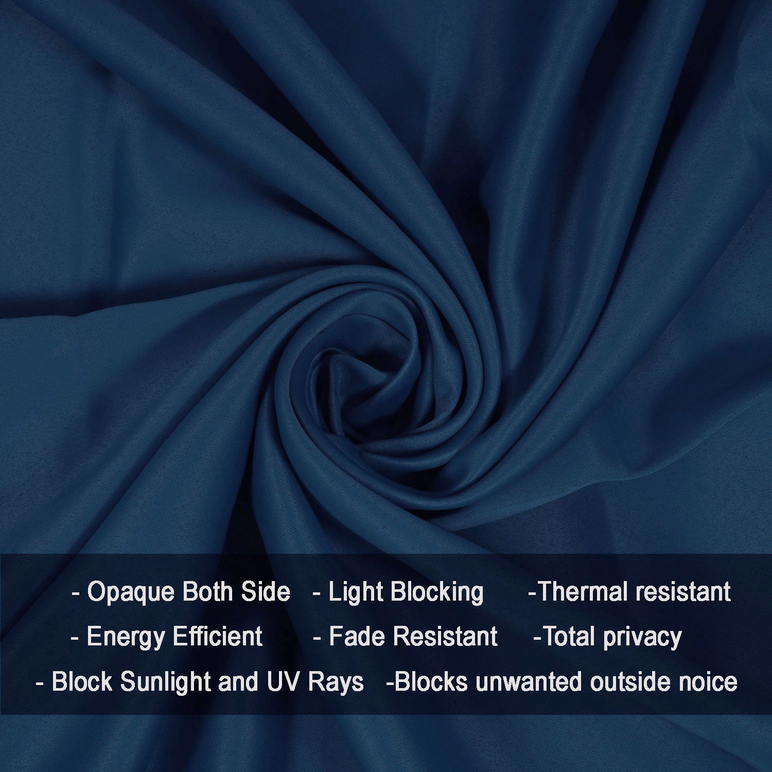 Fort Essential - Twist Tap Top Blackout Curtain (Navy Blue)-4