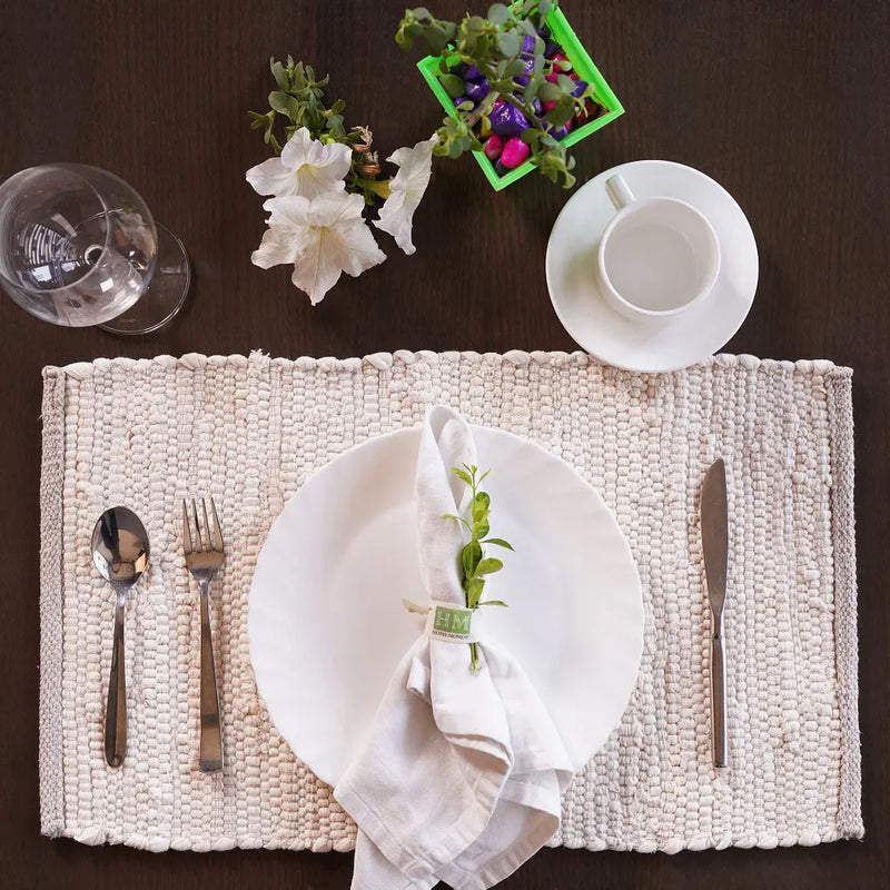 Earthology - Recycled Table Mats (White)-1