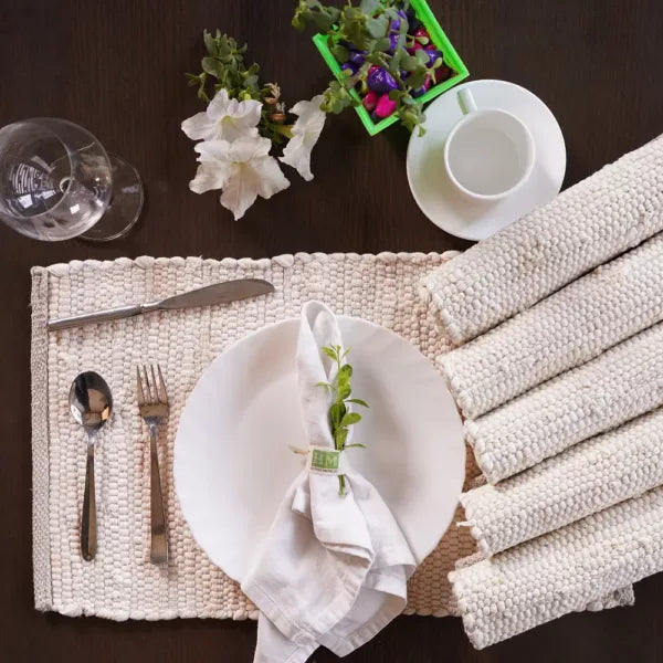 Earthology - Recycled Table Mats (White)-2