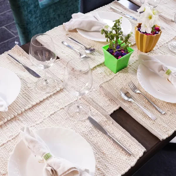 Earthology - Recycled Table Mats (White)-3