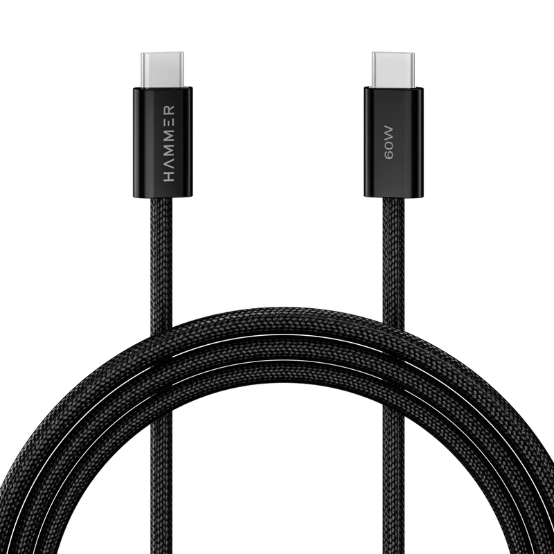 Hammer 60W Type C to C PD Fast Charging Braided 1.2 Meter Cable, Compatible with all C-Type Enabled Devices-2