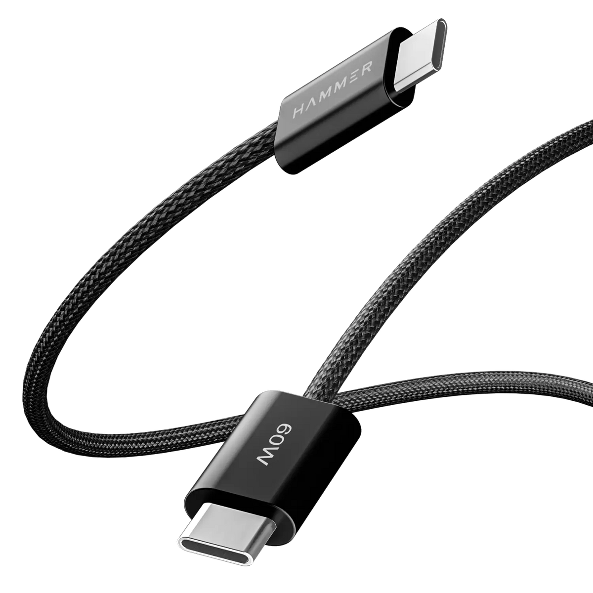 Hammer 60W Type C to C PD Fast Charging Braided 1.2 Meter Cable, Compatible with all C-Type Enabled Devices-3