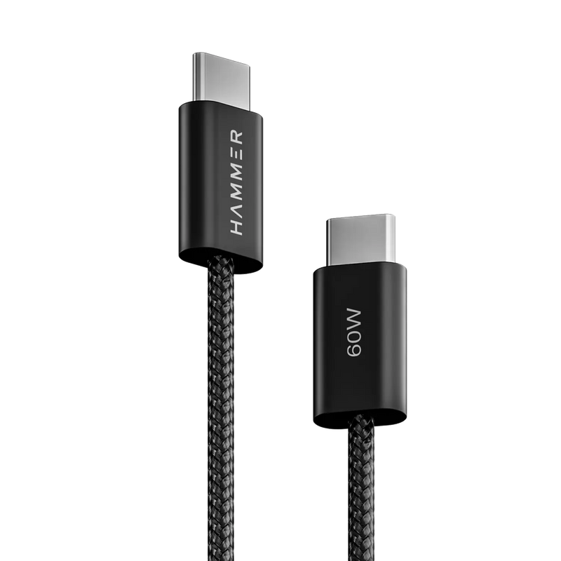 Hammer 60W Type C to C PD Fast Charging Braided 1.2 Meter Cable, Compatible with all C-Type Enabled Devices-1