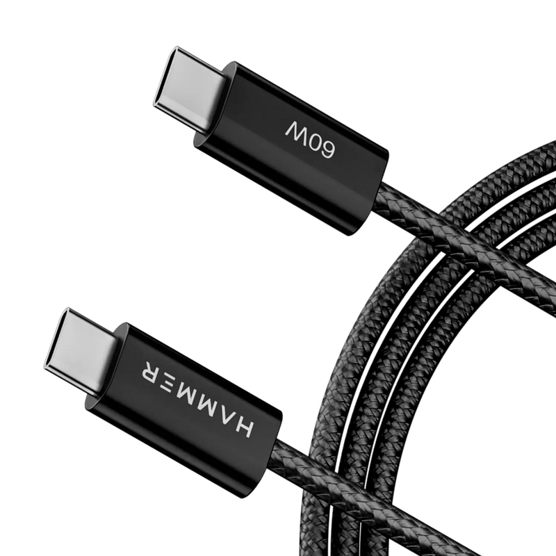 Hammer 60W Type C to C PD Fast Charging Braided 1.2 Meter Cable, Compatible with all C-Type Enabled Devices-4