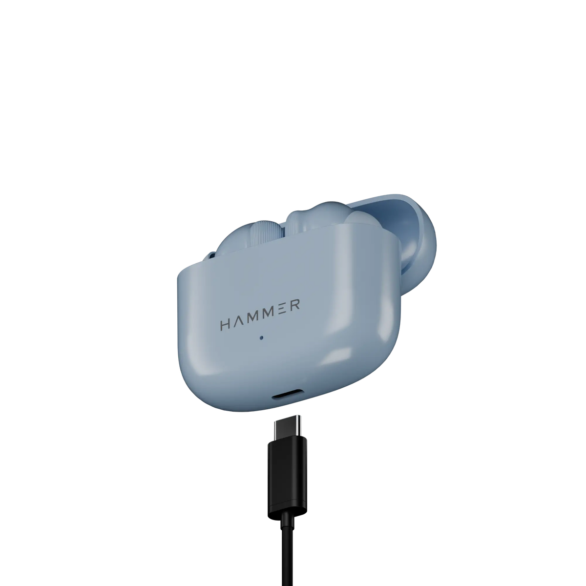 Blue Hammer earbud with charging cable hammer flex
