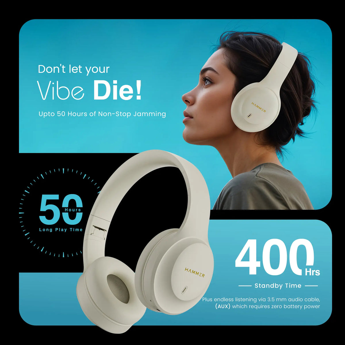 Hammer Vibe ENC Bluetooth Gaming Headphone Long Play Time-16