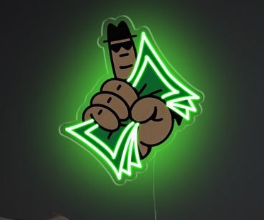 Money Grip LED Neon Sign – Hustle Glow Wall Art | Neon Signs India — Image 2
