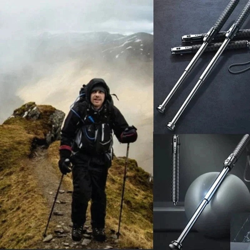 Baton | Safe Hiking Heavy Metal Stick Rod | Automatic Retractable Hiking Stick - Enhanced Self-Defense Rod | Unique Model Available only on Indian Slingshot
