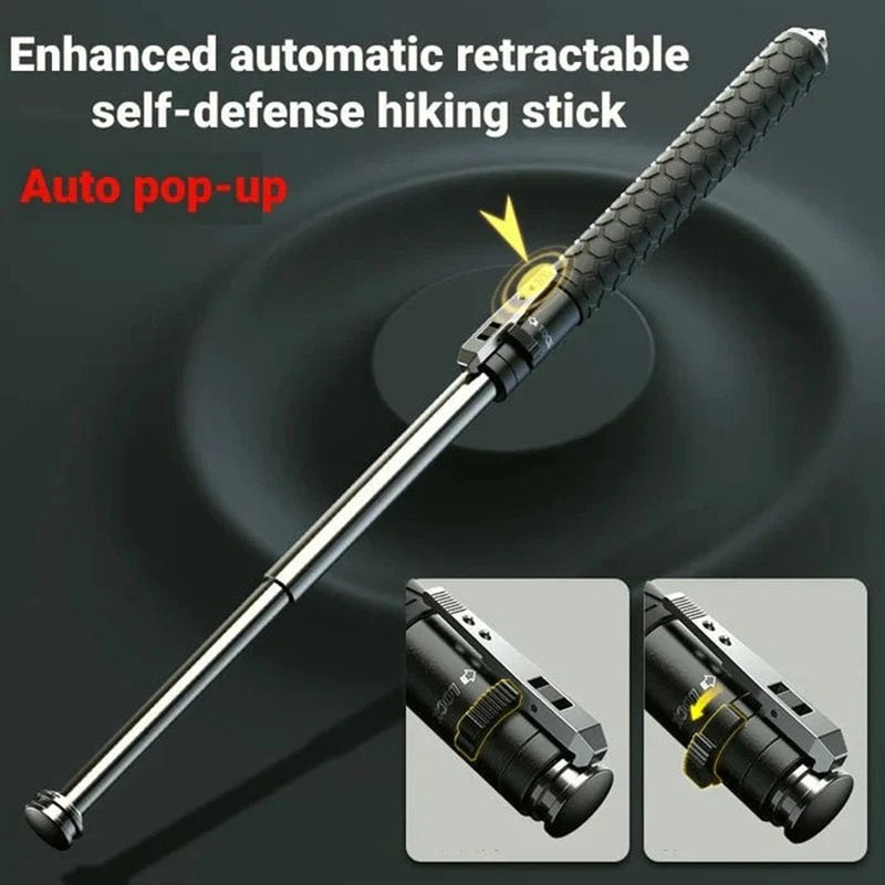 Baton | Safe Hiking Heavy Metal Stick Rod | Automatic Retractable Hiking Stick - Enhanced Self-Defense Rod | Unique Model Available only on Indian Slingshot