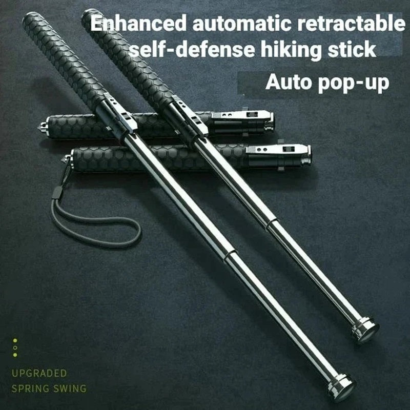 Baton | Safe Hiking Heavy Metal Stick Rod | Automatic Retractable Hiking Stick - Enhanced Self-Defense Rod | Unique Model Available only on Indian Slingshot