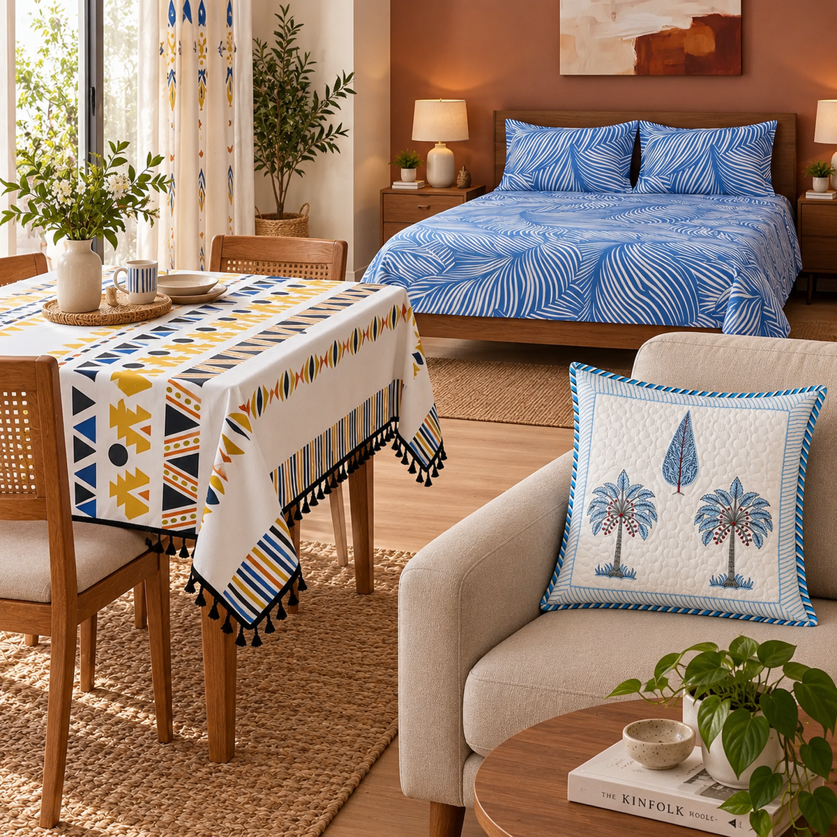 Blue & Yellow Charm- A Cheerful Touch For Your New Home-1