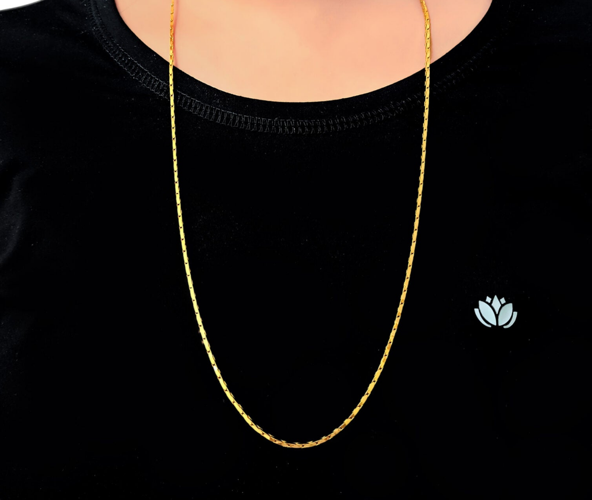 Thin Minimal Golden Chain 22K Plating Men India UniqueJewels.in