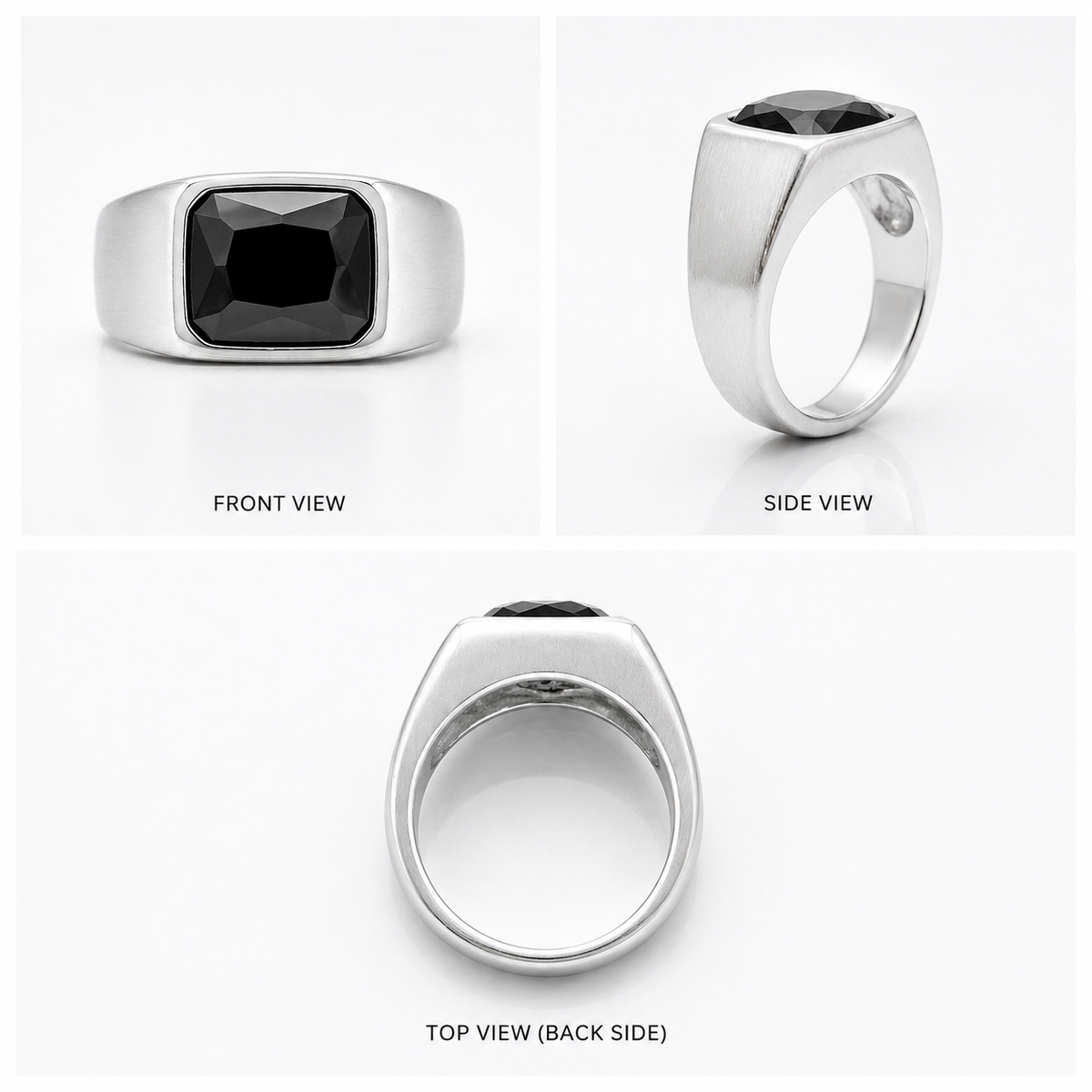 Black Rhodium Oxidised Band Ring Men Stainless Steel India