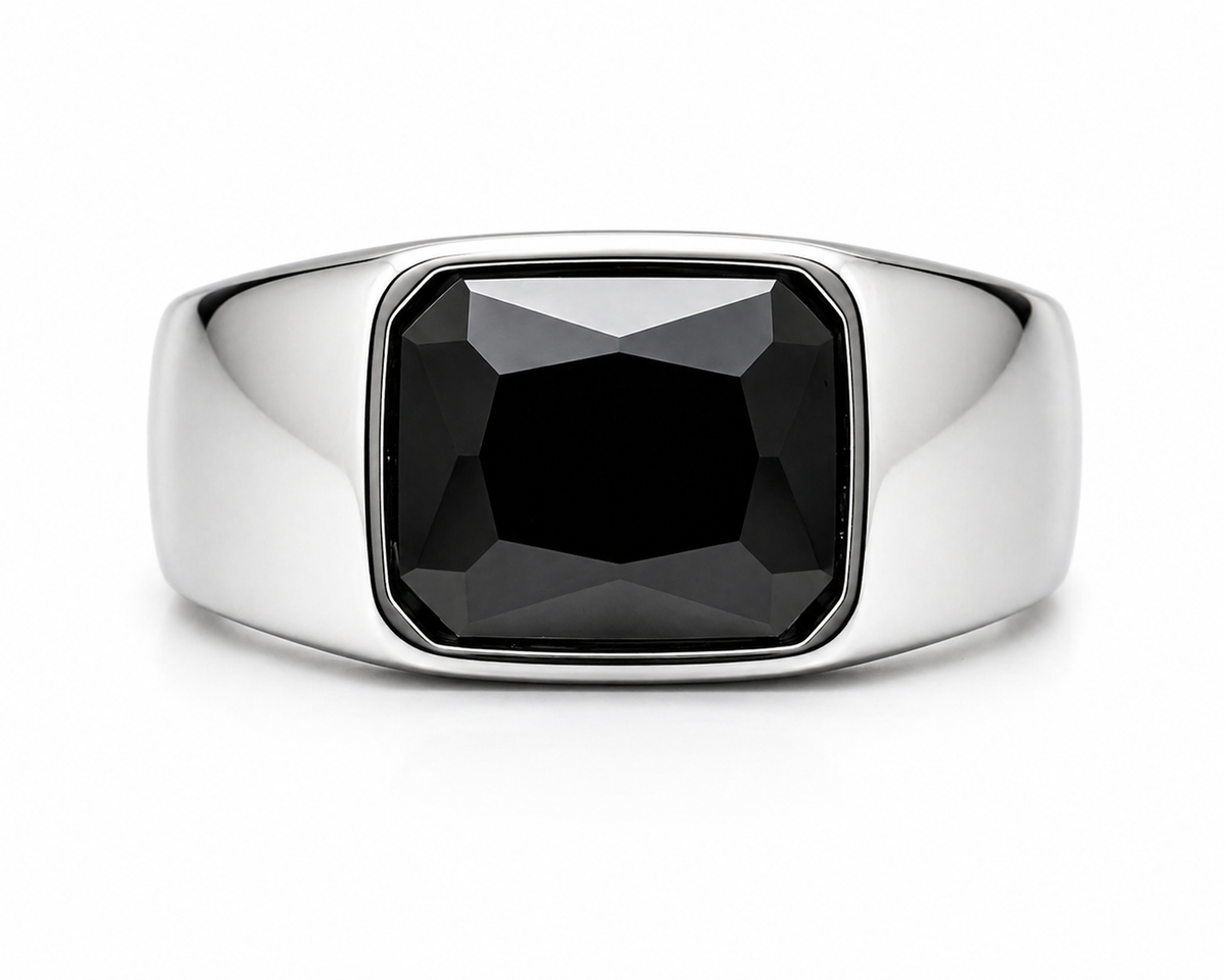 Oxidised Black Rhodium Band Ring Men UniqueJewels.in India
