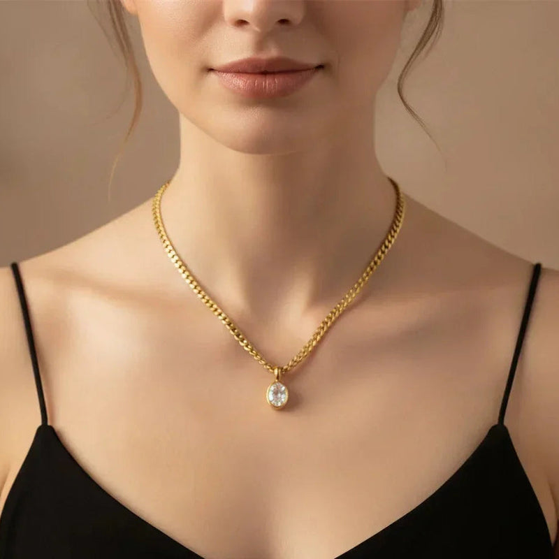 Modern Oval Chain Necklace