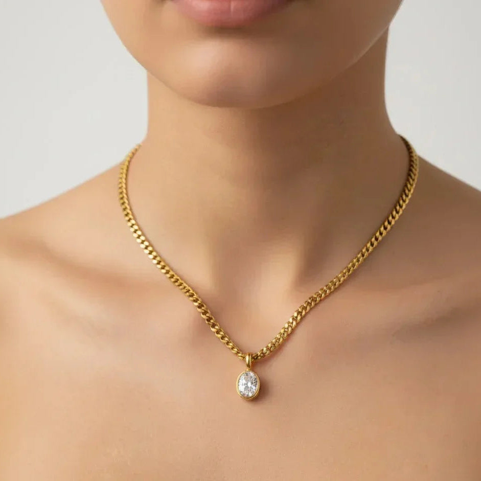 Modern Oval Chain Necklace