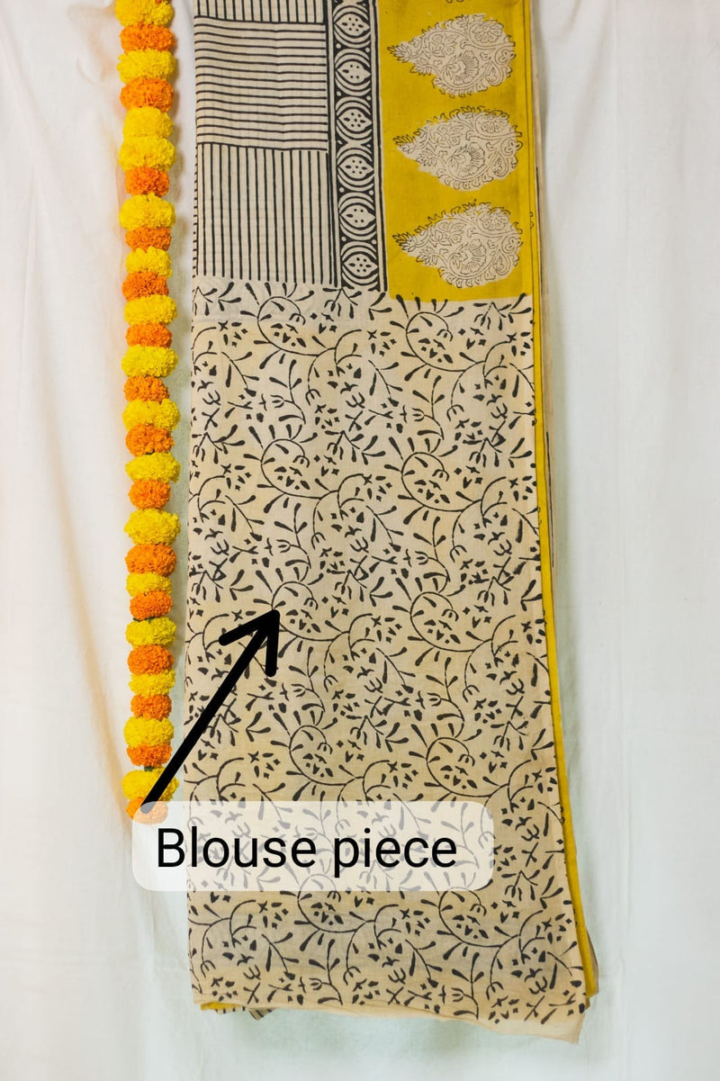 Cotton Mul Bagru Saree Sunny Stripes-9