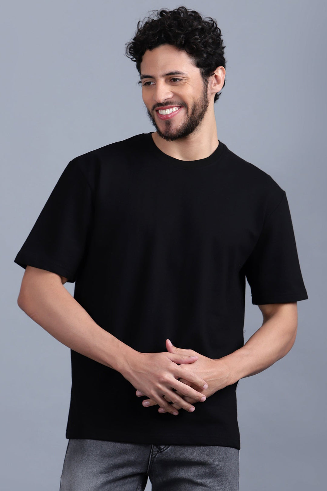 240 GSM Heavyweight Oversized Solid Pack of 4 T-Shirts Beige,Steel Grey, Off white & Black.