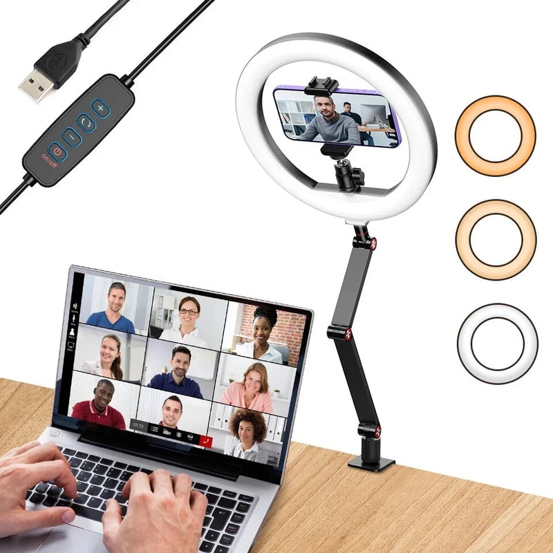 APEXEL Ring Light with Desk Mounting Clamp System engape38 - APEXEL INDIA - Mobile Lens - Mobile Camera Lens - Cellphone Accessories - Phone Lens - Smartphone Lens