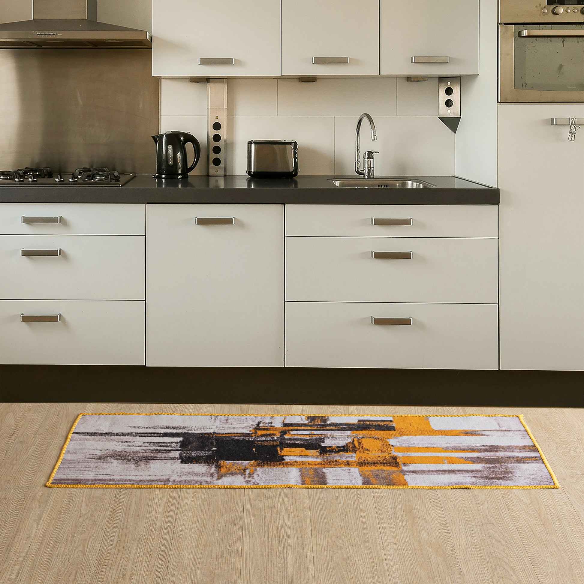 Imprimer Scribble - Digitally Printed Felt Runner Rug (Multicolor)-6