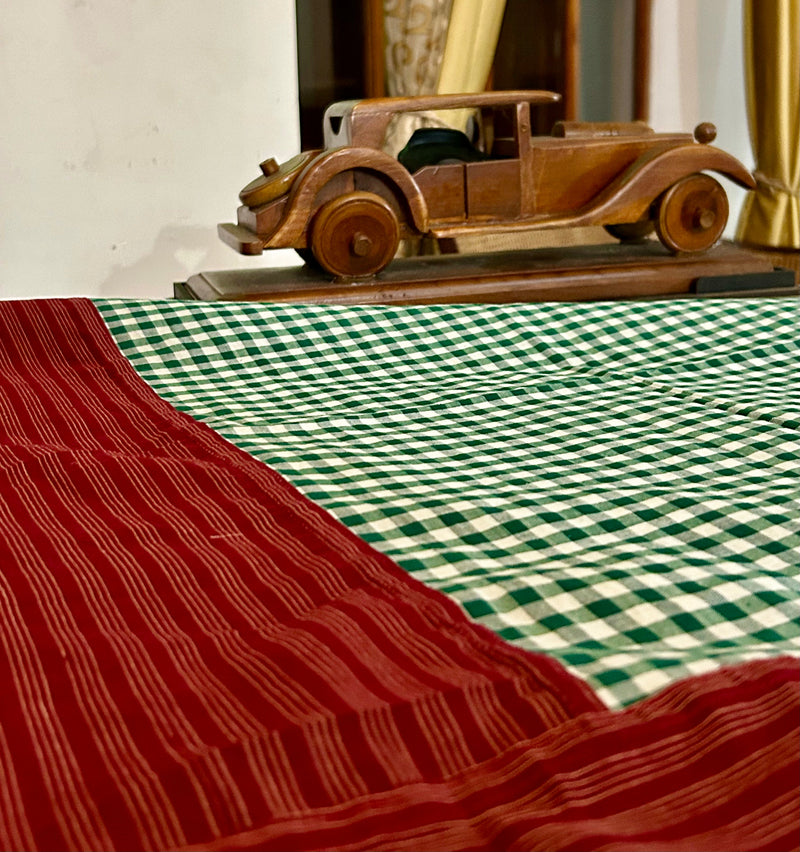 Christmas Cheer, handloom cotton single bedsheet (no pillow covers)-5