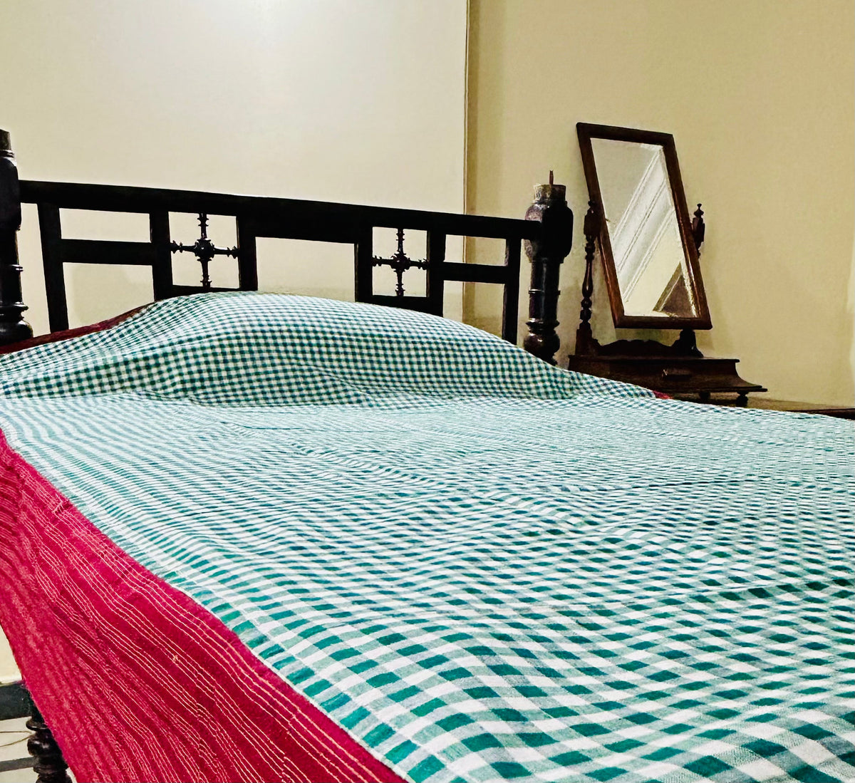Christmas Cheer, handloom cotton single bedsheet (no pillow covers)-1
