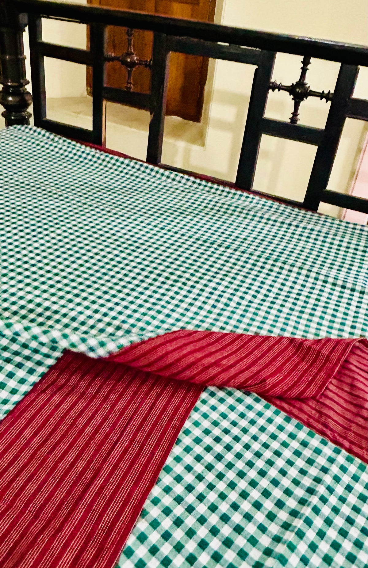 Christmas Cheer, handloom cotton single bedsheet (no pillow covers)-8