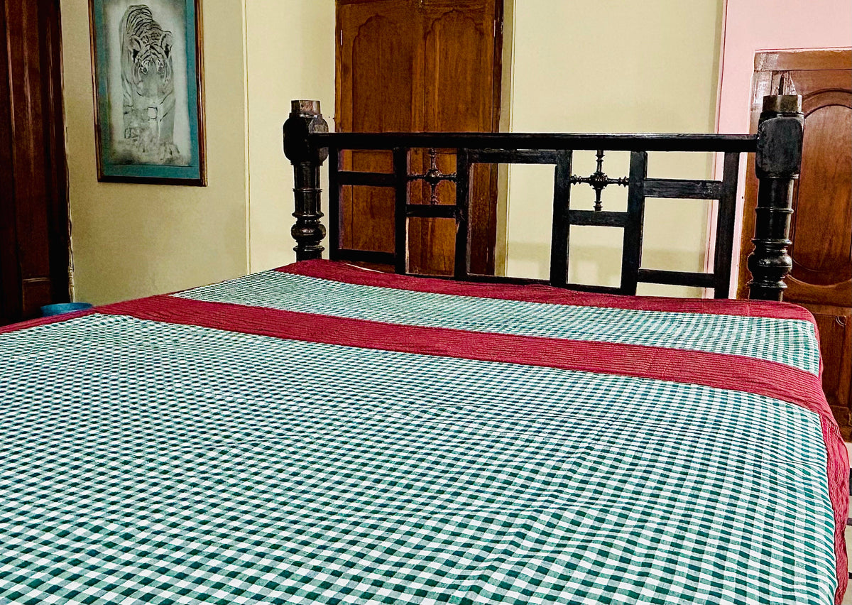 Christmas Cheer, handloom cotton single bedsheet (no pillow covers)-22