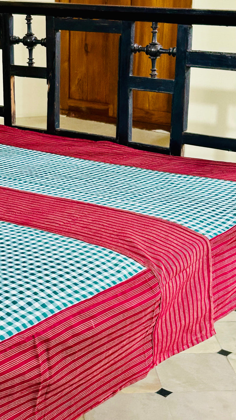 Christmas Cheer, handloom cotton single bedsheet (no pillow covers)-11