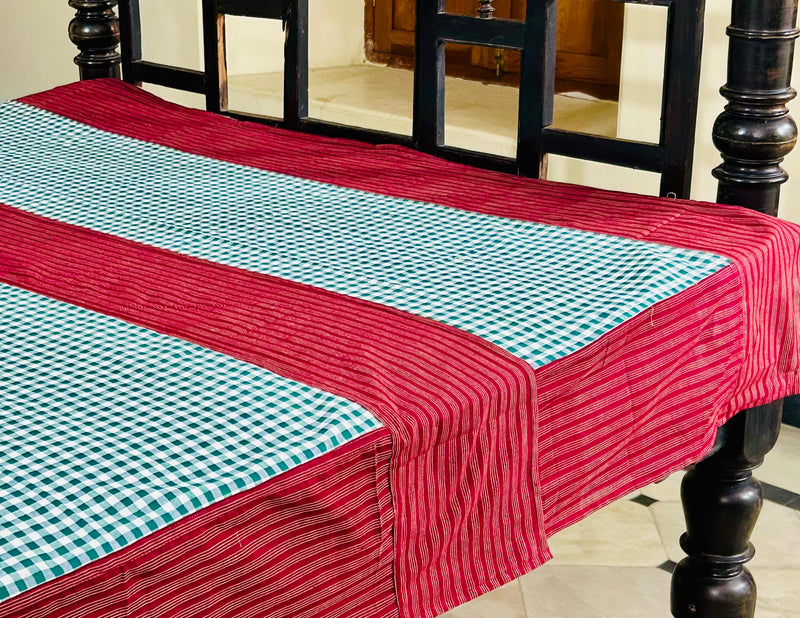 Christmas Cheer, handloom cotton single bedsheet (no pillow covers)-12