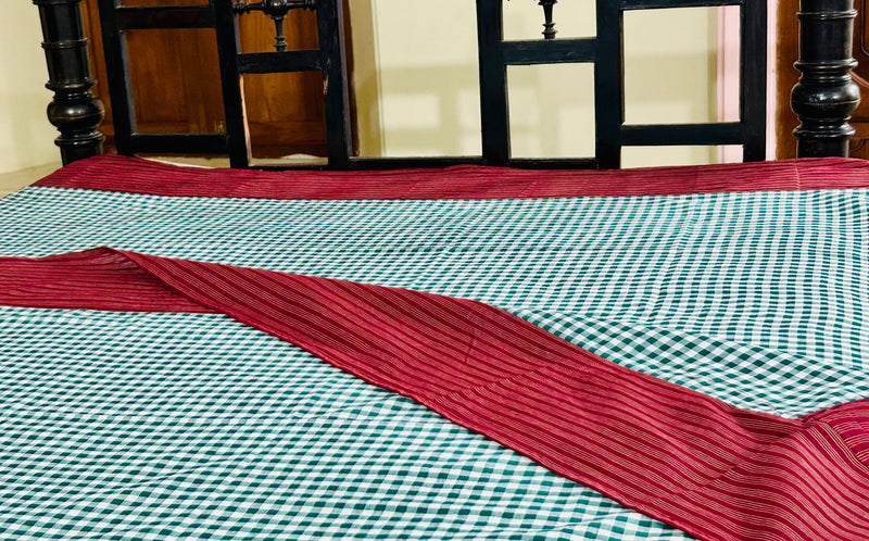 Christmas Cheer, handloom cotton single bedsheet (no pillow covers)-13