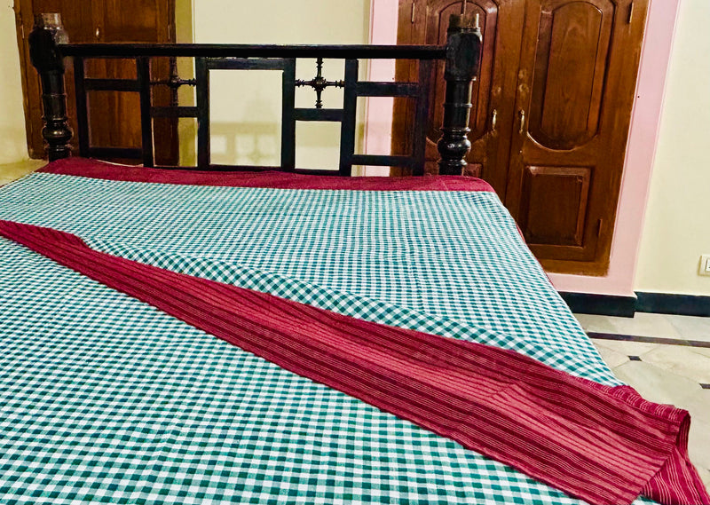 Christmas Cheer, handloom cotton single bedsheet (no pillow covers)-14
