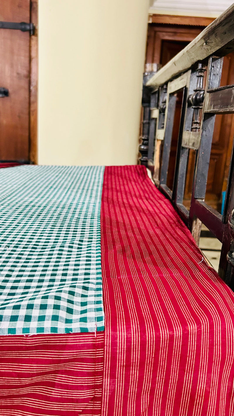 Christmas Cheer, handloom cotton single bedsheet (no pillow covers)-16