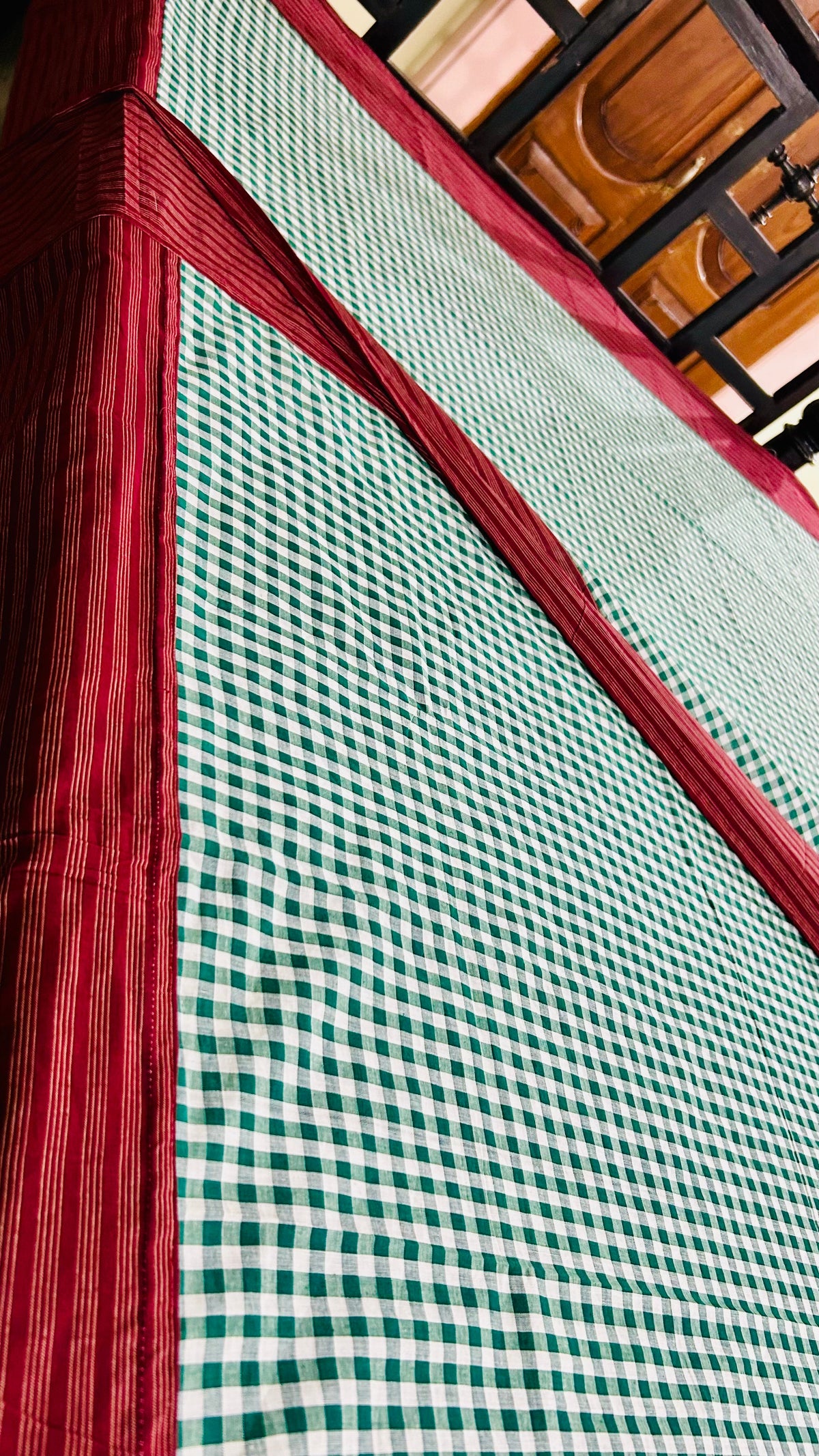 Christmas Cheer, handloom cotton single bedsheet (no pillow covers)-17