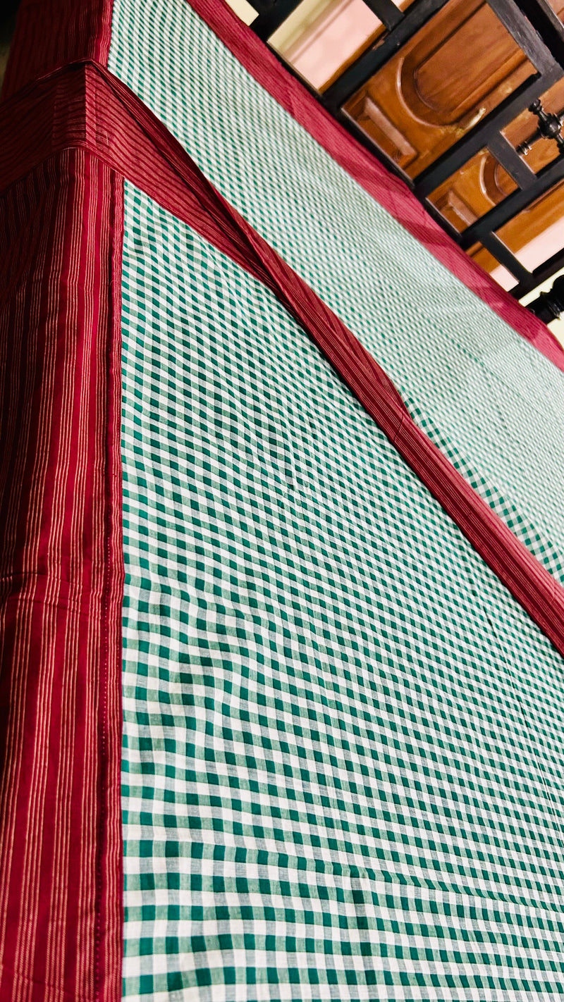 Christmas Cheer, handloom cotton single bedsheet (no pillow covers)-17
