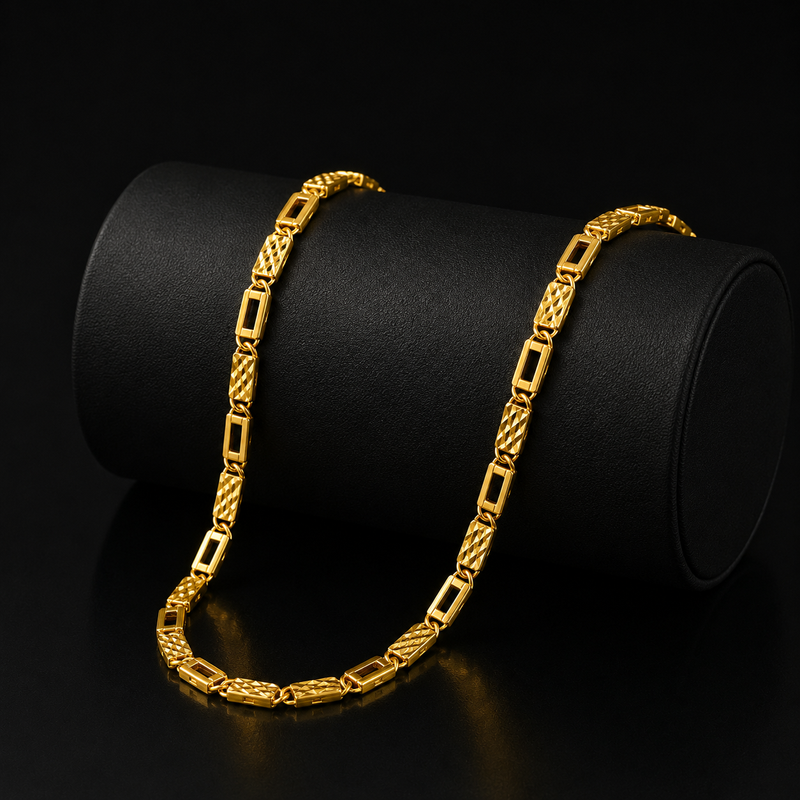 Gold Plated Nawabi Chain Close Up Men UniqueJewels.in