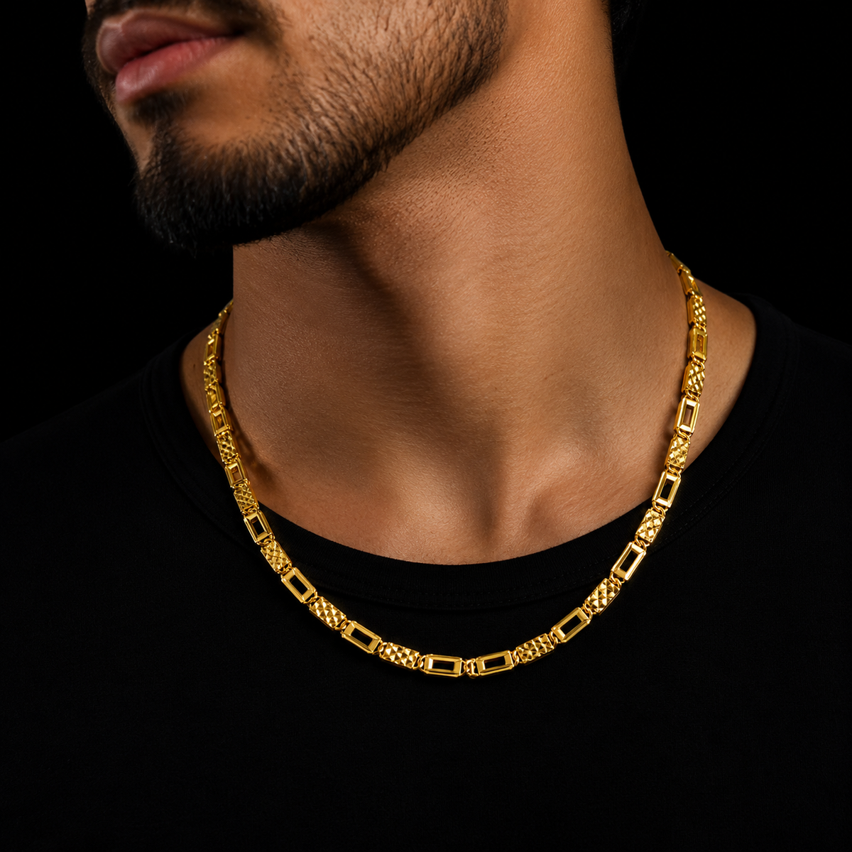 Designer Nawabi Chain Premium Gold Plated Layering Link Men