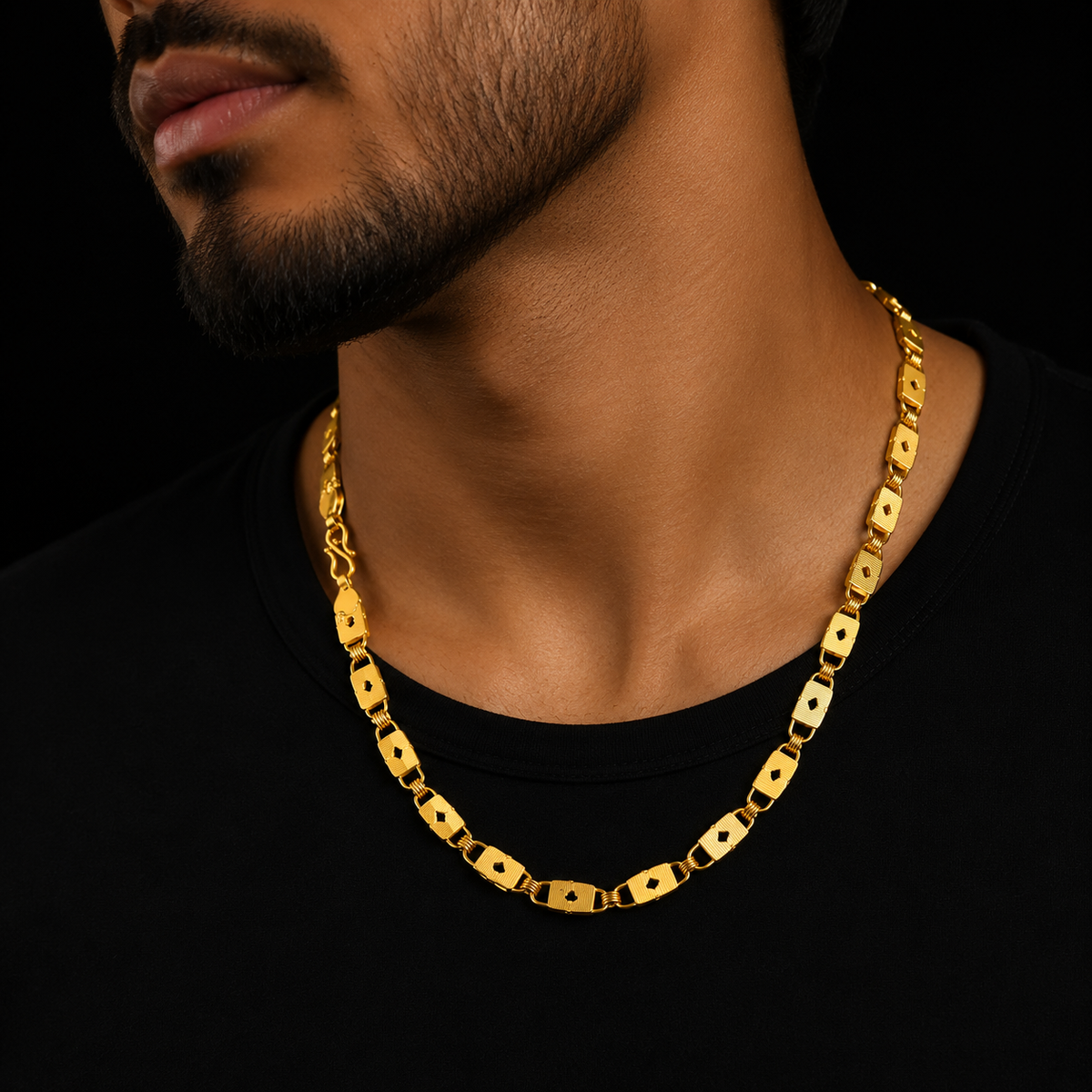 Navabi Handcrafted Chain 22K Gold PVD Water-Resistant Men India