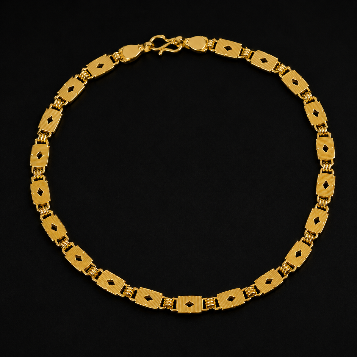 22K Gold Nawabi Chain Close Up Men Stainless Steel India