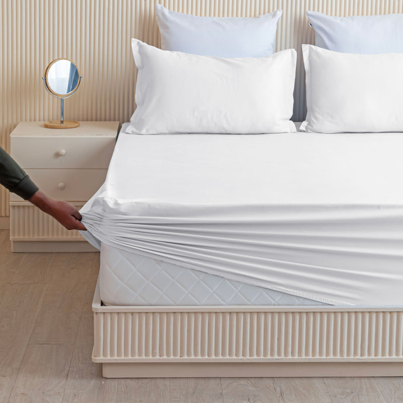 Fort Sublime - Solid Fitted Bedsheet (White)-1