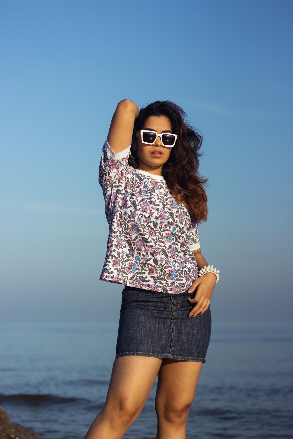 Block Printed T-shirt - Jaipuri Jaal-4